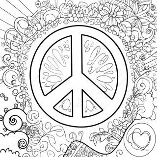 60s Peace Sign Coloring Page 26964-21645