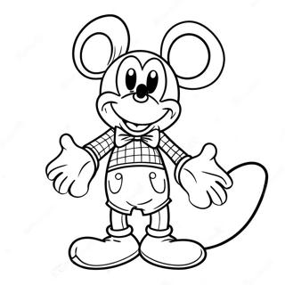 Vintage Hipster Mickey Mouse Coloring Page 26984-21659