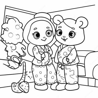 Cute Pajama Party Coloring Page 27003-21678