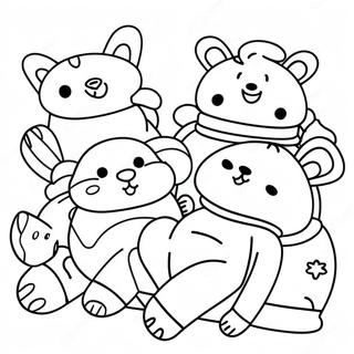 Sleepy Animals In Pajamas Coloring Page 27004-21674