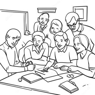 Diverse Friends Working Together Coloring Page 27014-21683