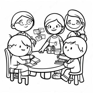 Diverse Friends Working Together Coloring Page 27014-21684