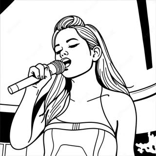 Selena Gomez Singing On Stage Coloring Page 27044-21707