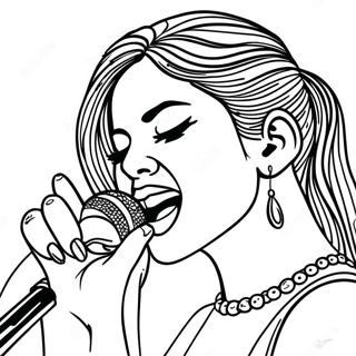 Selena Gomez Singing On Stage Coloring Page 27044-21708