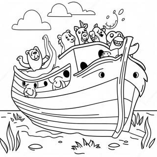 Colorful Animals On Noah S Ark Coloring Page 2707-2207