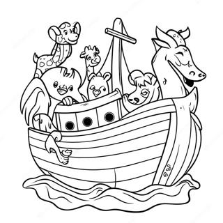 Colorful Animals On Noah S Ark Coloring Page 2707-2208