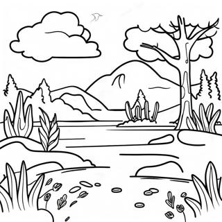 Calming Nature Scene Coloring Page For Autistic Children 27114-21766