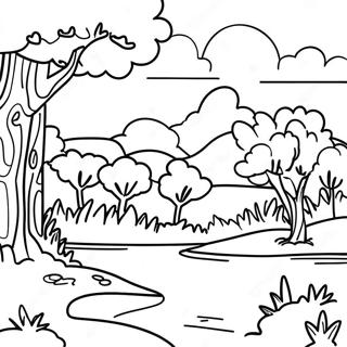 Calming Nature Scene Coloring Page For Autistic Children 27114-21767