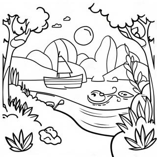 Calming Nature Scene Coloring Page For Autistic Children 27114-21768