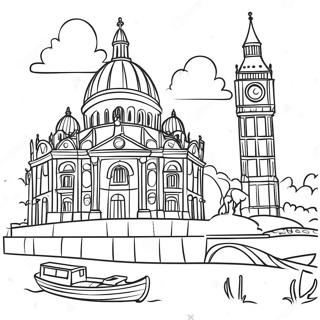 Beautiful European Landmarks Coloring Page 27124-21782