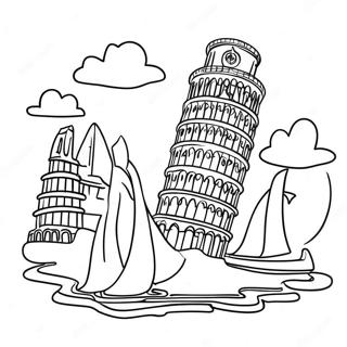 Beautiful European Landmarks Coloring Page 27124-21784