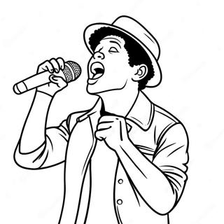 Bruno Mars Singing On Stage Coloring Page 27154-21800