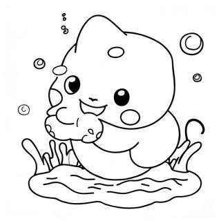 Cute Water Pokemon Swimming Coloring Page 27164-21806