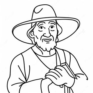 Easy Pilgrim Coloring Page 27213-21840