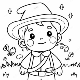 Cute Pilgrim Boy Coloring Page 27214-21842