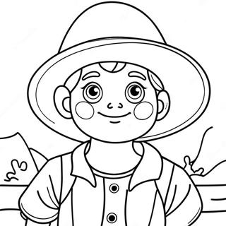 Cute Pilgrim Boy Coloring Page 27214-21844