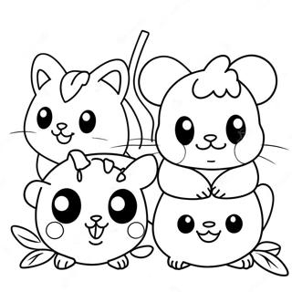 Cute Hamtaro With Friends Coloring Page 27274-21885