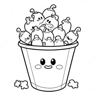 Cute Cartoon Popcorn Bucket Coloring Page 2727-2220