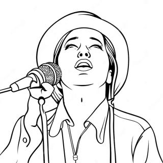 Famous Singer With Microphone Coloring Page 27284-45629