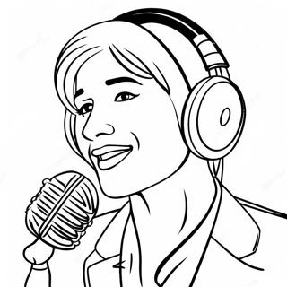 Famous Singer With Microphone Coloring Page 27284-45630