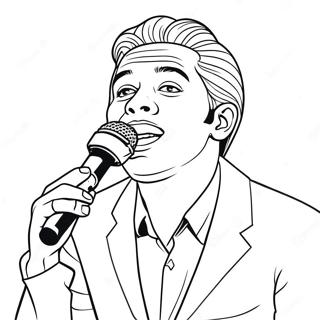 Famous Singer With Microphone Coloring Page 27284-45631