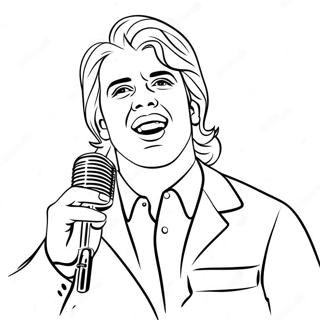 Famous Singer With Microphone Coloring Page 27284-45632