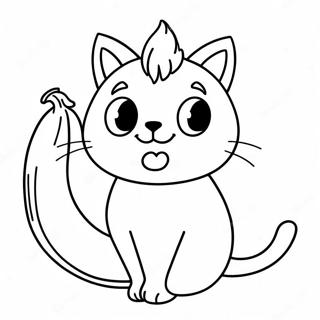 Banana Cat Coloring Page 27313-21914