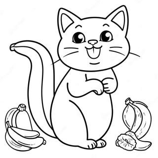 Banana Cat Coloring Page 27313-21915