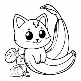 Banana Cat Coloring Page 27313-21916