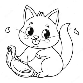 Playful Banana Cat Coloring Page 27314-21922