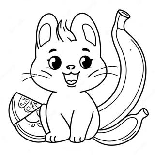 Playful Banana Cat Coloring Page 27314-21924