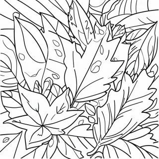 Colorful Autumn Leaves Coloring Page 27324-21932