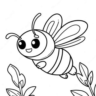 Cute Bumblebee Flying Coloring Page 27334-21933