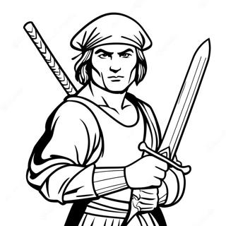 Leonardo With His Sword Coloring Page 27344-21947