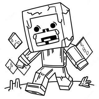 Minecraft Zombie Coloring Pages