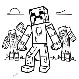 Minecraft Zombie Coloring Page 27373-21950