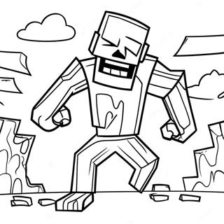 Creepy Minecraft Zombie Coloring Page 27374-21957