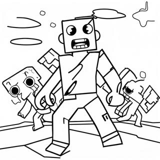 Creepy Minecraft Zombie Coloring Page 27374-21958