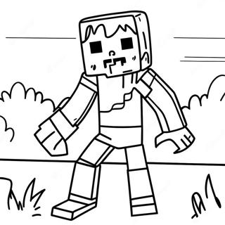 Creepy Minecraft Zombie Coloring Page 27374-21959