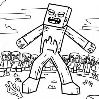 Creepy Minecraft Zombie Coloring Page 27374-21960