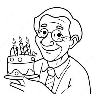 Cheerful Birthday Grandpa Coloring Page 27414-21987