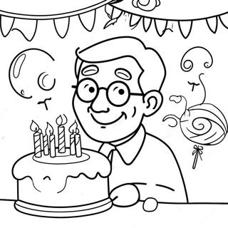 Cheerful Birthday Grandpa Coloring Page 27414-21988