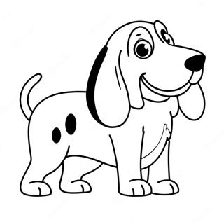 Playful Basset Hound Coloring Page 27424-21997