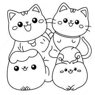 Kawaii Cats Coloring Page 27443-22009