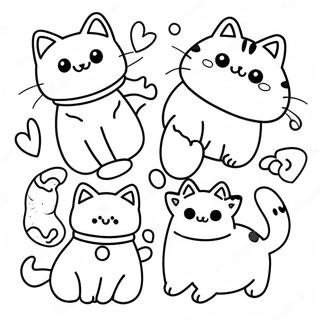 Kawaii Cats Coloring Page 27443-22010