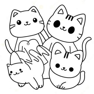 Kawaii Cats Coloring Page 27443-22011