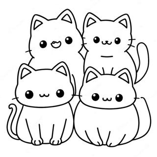 Kawaii Cats Coloring Page 27443-22012