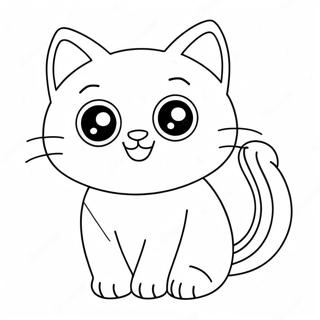 Cute Kawaii Cat With Big Eyes Coloring Page 27444-22020