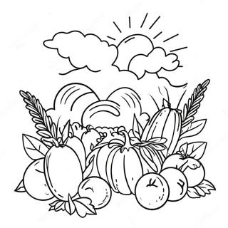 Colorful Shavuot Harvest Scene Coloring Page 27464-22028