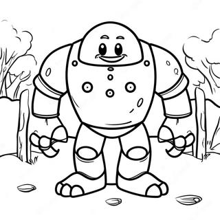 Friendly Iron Golem In Village Coloring Page 27504-22061